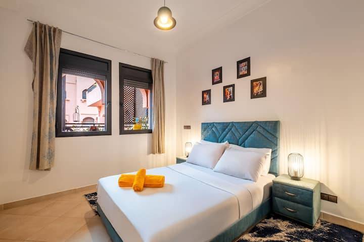 Appartement douillet 2 chambres, Vue sur piscine, Salle de sport, Jardin - Photo 9