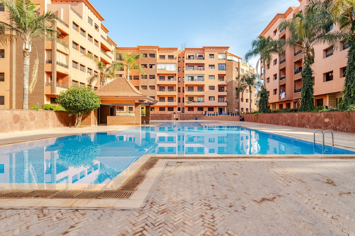 Balcon · Piscine · Parking · 2 chambres · Hivernage - Photo 9